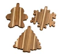 Christmas Cutting Board - 3pc Wooden Serving Tray | Cheese Snack Platter