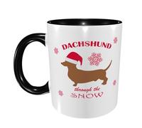 Christmas Dachshund Through The Snow Tazze Eleganti Mug Unico Tazzine Da Caffè Per Cappuccino Ufficio Casa 330Ml