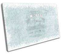 Christmas Decoration Wall Canvas ART Print XMAS Picture Gift Hessian 20 Blue Chr