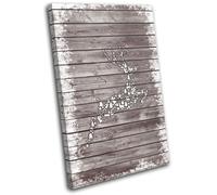 Christmas Decoration Wall Canvas ART Print XMAS Picture Gift Wood 01 Brown Chris