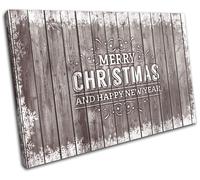 Christmas Decoration Wall Canvas ART Print XMAS Picture Gift Wood 14 Brown Chris
