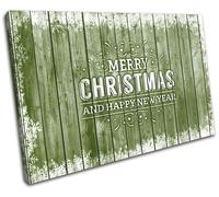 Christmas Decoration Wall Canvas ART Print XMAS Picture Gift Wood 14 Green Chris