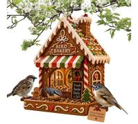 Christmas Decorations Bird Feeder Outdoor Decorative Resin Birdfeeder | Backyard Hummingbird Feeder for Home Apartment Garden Yard Porch Patio Terrace Balcony Backyard Tree