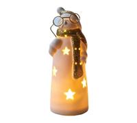 Christmas Decorations - Light Up Ceramic Winter Snowman Table Centerpiece