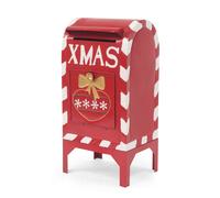 Christmas Decorations Santa Mailbox, Red Iron Letter Box, Christmas Decorative Box for Home Room Indoor Outdoor Front Door Xmas Holiday Party
