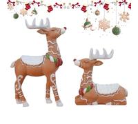 Christmas Deer Decor - Resin Reindeer Statua | Elegant Resin Christmas Deer Decoration, Handcrafted Reindeer Figurine For Tabletop, Mantel, Oro Shelf, Perfect Holiday Home, Ufficio, Oro Gift Decor