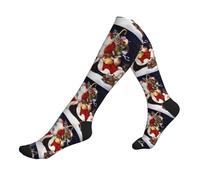 Christmas Deer fantasia elastico polpaccio 1 nero calze a compressione per arrampicata, escursionismo e ciclismo, 2 Nero-2, Taglia unica