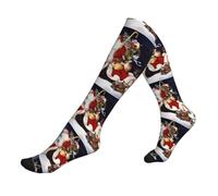 Christmas Deer fantasia elastico polpaccio 1 nero calze a compressione per arrampicata, escursionismo e ciclismo, 1 nero, Taglia unica