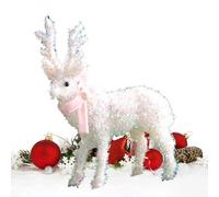 Christmas Deer | Glittering Reindeer Sculpture | Christmas Deer Decorations Indoor Wear Scarf | for Home Winter Holiday Porch Yard Window Halloween