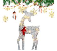 Christmas Deer Ornaments - Outdoor Iron Moose Bell Bow, Lawn Decoration Deer Yard Lights | Reindeer Christmas Decorations, Happy New Year Christmas Deer for Decorations or Festival Display