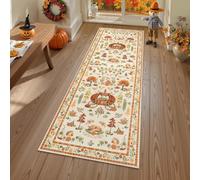 Christmas Deer Santa Long Rug, Soft Christmas Tree Santa Claus Carpet Runner, Non Slip Washable Floor Mat with TPE Backing, for Kitchen Hallway Living Room (Color-3,60 * 180cm)