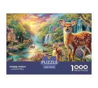 Christmas Deer with Wreath And BowProfessional-Grade Jigsaw Puzzles for Adults A Demanding 1000-Piece (Advanced) Challenging Puzzle Games Experience - Serves As An Excellent And Enjoyable Gift for