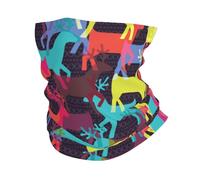 Christmas Deers Funny Happy Colourful Unisex Collo Ghetta Morbido Scaldacollo Elastico Sciarpa Tubolare per Ciclismo Passeggiata Bici Sci