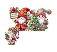 Christmas Diamond Art, DIY Xmas Diamond Painting Door Frame Hanging Decor Partial Drill Wooden Door Decoration Diamonds Arts Set Decorative Wooden Doors Pendant for Home Christmas Decoration