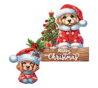 Christmas Diamond Art, DIY Xmas Diamond Painting Door Frame Hanging Decor Partial Drill Wooden Door Decoration Diamonds Arts Set Decorative Wooden Doors Pendant for Home Christmas Decoration