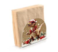 Christmas Dino - Portatovaglioli in acrilico a forma di girasole per tavolo, cucina autoportante e portatovaglioli, decorazione per la casa per tavolo, cucina