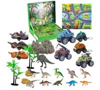 Christmas Dinosaur Ornament Countdown - 24 Day Dinosaur Theme Calendar, Collectible Mini Figures, Fun Daily Surprise Decoration, Interactive Family Holiday Set for Home Display