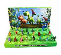 Christmas, Dinosaur Toy Countdown, Holiday Car Surprise Set, Small Figure Collection Fun Educational Party for Boys Girls Home School Travel, 14,8 x 8,94 x 1,26 Inches