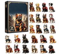 Christmas Dog Ornament Set, 24pcs 2D Flat Acrylic Collectible Decor Kit | Festive Canine Display Features Colourful Character Assortment Enhances Seasonal Decorating For Mantels Trees