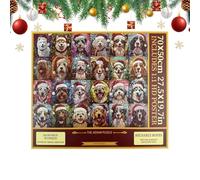 Christmas Dog Pattern Jigsaw Puzzles 1000 Pieces | Advent Puzzles For Adults 2025, Pet Advent Jigsaw Calendar For Kids Parties Family Gathering Entertainment Celebration Home Offices
