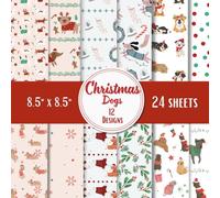 Christmas Dogs Scrapbook Paper Pad - 8.5 x 8.5 in - 24 Double-Sided Patterned Sheets - Decorative Craft Paper for Card Making, Journaling, Planners, Origami, Decoupage, and Scrapbooking