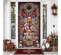Christmas Dogs Welcome Holiday Citazione Copritorte 91,4 x 182,9 cm