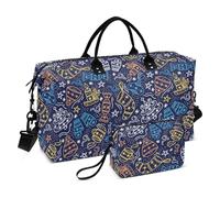 Christmas Doodle Line Icons Grande Borsa a mano Borsa Tote Bag Palestra Tote Bag con Toiletry Bag per Viaggi Multifunzionale