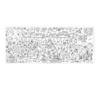 Christmas Doodle Poster Banner, Large Holiday Coloring Sheet Wall Decorations, Interactive Creative Drawing Poster with Fun Designs, Bedroom Living Room Dormitory Classroom for Kids Boys Girls Home