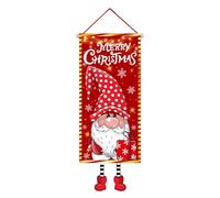 Christmas Door Banner - Santa Backdrop for Holiday Entrance | Cloth Material with Photography Background, 96x38.5cm Hanging Flag, Winter, New Year, Party Decor, Home Kitchen