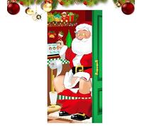 Christmas Door Cover - Anteriore Porta Banner | Porta Hanging Banner Christmas Door Decorations | Festive XmaSs Decoration for Home Front Door