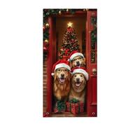 Christmas Door Cover - Polyester 90x180cm | 2D Photo | Backdrop Banner | Holiday Scene Prop For Party Decoration And Festive Photography