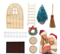 Christmas Door Decor - Wall Fairy Door Decorations for Holiday Parties | GNOME Craft Accessories for Kids, Family & Friends | Indoor Outdoor Christmas Home Décor, Birthday Celebration
