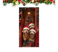 Christmas Door Decorations - Christmas Door Cover, ChristmaAs Front DooRr Decorations, ChristmaAs DoorS Wrap - For Photography Outdoor Home Kitchen Porch Outside, 2d Photo Booth Background Props