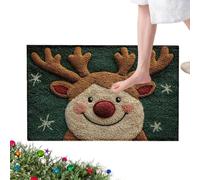 Christmas Door Mat - Christmas Front Door Mat, non Slip Reindeer Doormat, Assorbent Reindeer Rug, 23,6 x 15,7 inch Washable Kitchen Mats for Holiday Porch Doorway Floor Home