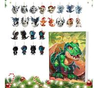 Christmas Dragon Countdown 24-Piece Cute 2D Acrylic Decor Ornament