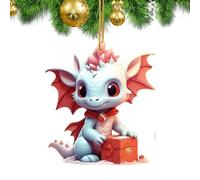 Christmas Dragon Pendente Charm - 2D Acrilico Drago Pendente Ciondolo Charm | Christmas Dragon Character Ornamenti per le feste di festa di nozze di Natale