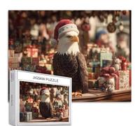 Christmas Eagle Puzzle da 1000 pezzi per adulti Mercatino di Natale Art Puzzle colorato fai da te per la decorazione della casa, regali puzzle per la famiglia, perfetto per serate di gioco, 70 x 50 cm