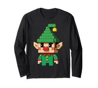 Christmas Elf Block Building Builder Mattone Master Builder Maglia a Manica