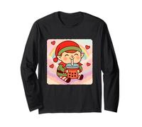 Christmas Elf Bubble Tea Amante Carino Anime Kawaii Arcobaleno Maglia a Manica