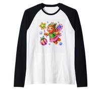 Christmas Elf Fairy Candy Cane Magico Maglia con Maniche Raglan