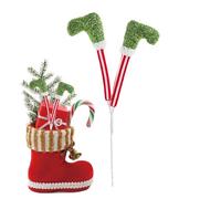 Christmas Elf Legs Picks- Plush Tree Decoration, Upside Down Plush Elf Legs Christmas Decoration | Stuffed Toy Leg Ornaments for Indoor Outdoor Holiday Home Fireplace Wreaths Fabric Picks Crocheted