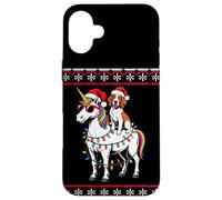 Christmas English Springer Spaniel Unicorn Sunglasses Custodia per iPhone 16 Plus