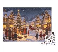 Christmas Eve Puzzle for Adults 1000Pc Recyclable Winter Village Senior Puzzles Impossibile, duro e difficile Stimolante Allevia la demenza senile Activity 52x38cm/1000pcs