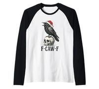 Christmas F Caw F Crow F-Caw-F Black Bird FcawF Donne Uomini Maglia con Maniche Raglan