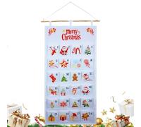 Christmas Fabric advent calendr - Calendar Advent With Pockets, 24-Day Hangable Christmas Storage Bag, Fillable Calendars| For Classroom Kindergarten Bedroom Nursery Living Room Candy Chocolate