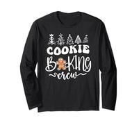 Christmas Family Gingerbread Cookie Baking Crew Red Maglia a Manica