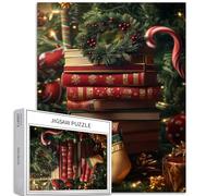 Christmas Fantasy Book Stack - Puzzle da 1000 pezzi per adulti stile fiaba puzzle colorato fai da te per la decorazione della casa regali puzzle famiglia perfetto per serate di gioco, 50 x 70 cm