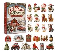 Christmas Farm Animal Advent Calendarr, 24-Day Acrylic Countdown Set