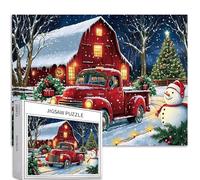 Christmas Farm - Puzzle da 1000 pezzi per adulti, pupazzo di neve, statua artistica, puzzle impegnativo per attività familiari, puzzle colorato fai da te per la decorazione della casa, regali, 68 x 50