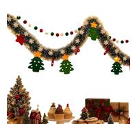 Christmas Felt Banner - Snowflake LED Decoration Set, DIY Snowflake Garland | "Holiday Decoration, Hook Hanging Accent | Fireplace Window Party Display for Home Indoor Festivities, Seasonal Room Winter D